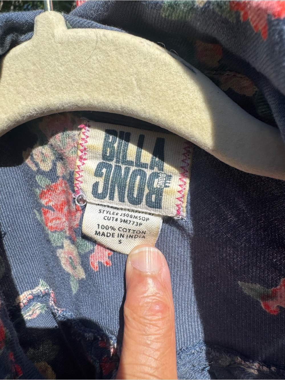 Billabong Navy Floral Button Down - Picture 4 of 7